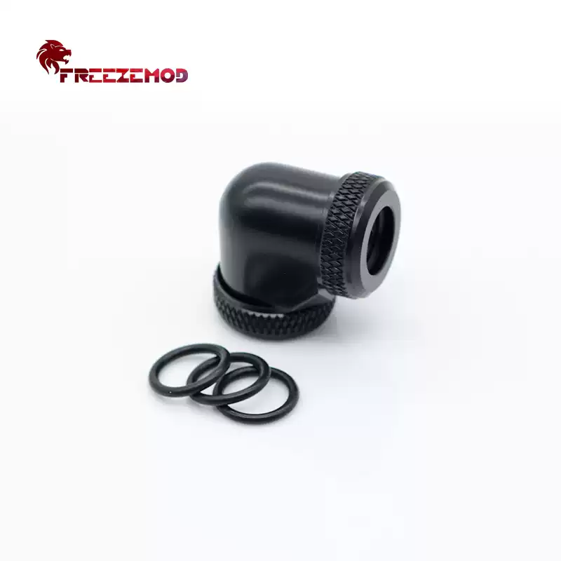 FREEZEMOD电脑水冷硬管90度快拧HYGKN-T12直角对接12MM硬管手拧座