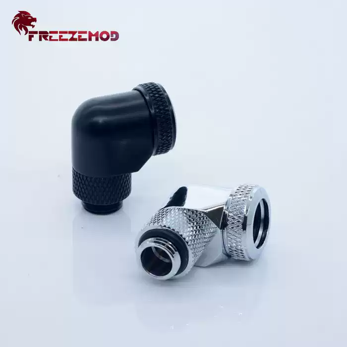 FREEZEMOD硬管360度旋转快拧接头YGKN-L90电脑水冷14mm手拧转接座