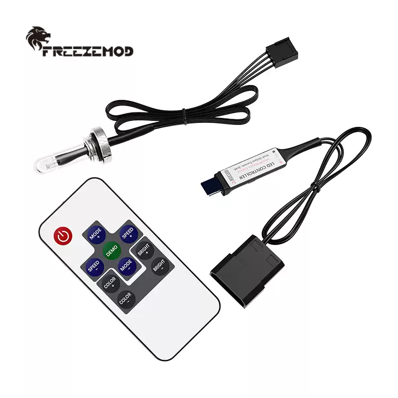 FREEZE RGB-D15 RGB打光堵头 水冷灯光 同步主板 AURA控制