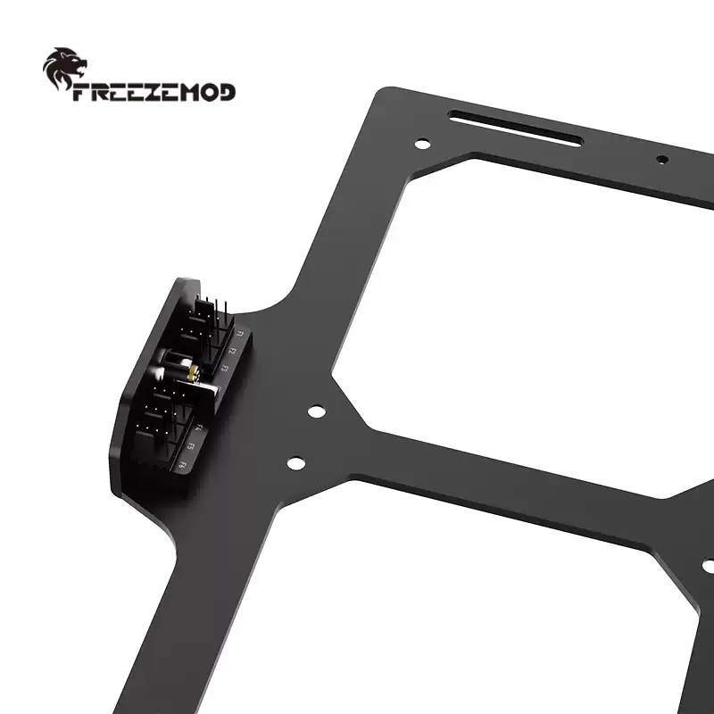 FREEZEMOD全铝合金水冷双散热排安装支架BJ-360配DC口集线器3mm厚