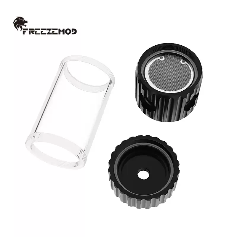 FREEZEMOD工业水冷2023款POM黑白圆柱透明水箱内置过滤YSX-6PM-C