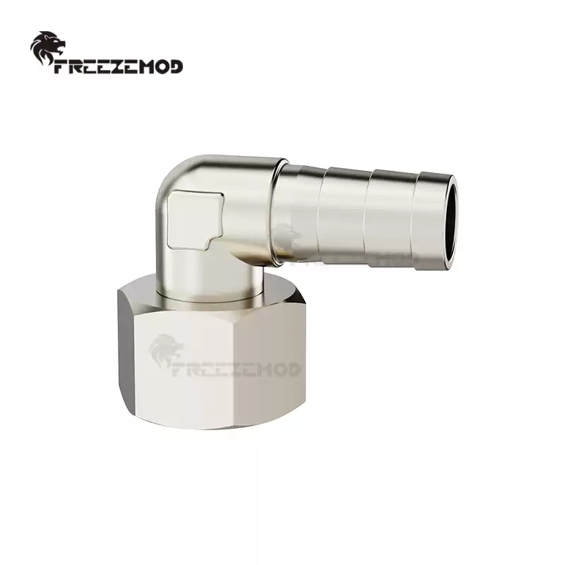 FREEZEMOD散热器水箱旋转软管接头G1/2内外牙六角扳手位黄铜镀镍