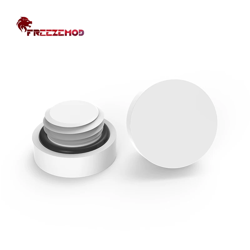 FREEZEMOD水箱光面堵头HDT-PO2止水锁头白色POM赛钢塑料