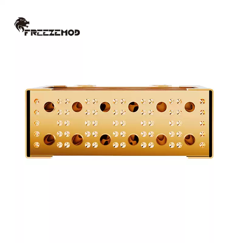 FREEZEMOD全紫铜水冷工业散热排7mm管TSRP-ZT-240SC螺纹双层45mm