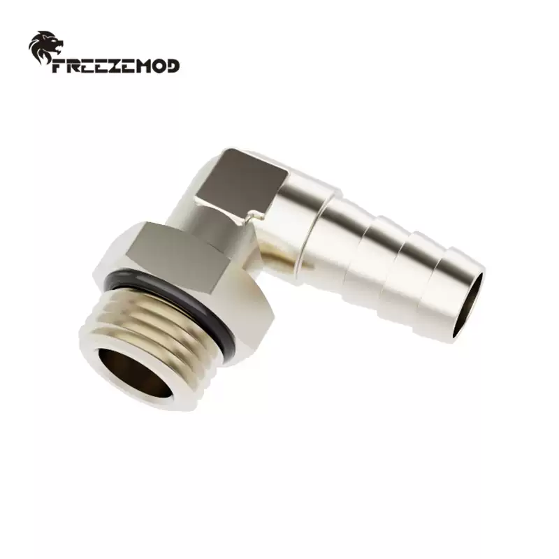 FREEZEMOD散热器水箱旋转软管接头G1/4内外牙六角扳手位黄铜镀镍