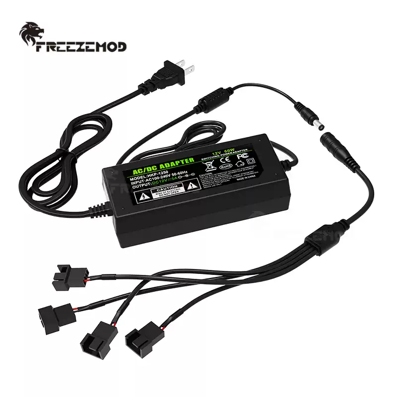 电脑水冷外置电源220V转12V大功率5A支持3/4pin接头开关水泵水箱