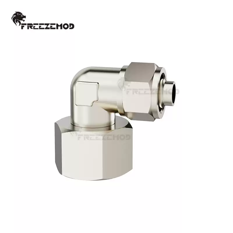 FREEZEMOD散热器水箱旋转软管接头G1/2内外牙六角扳手位黄铜镀镍