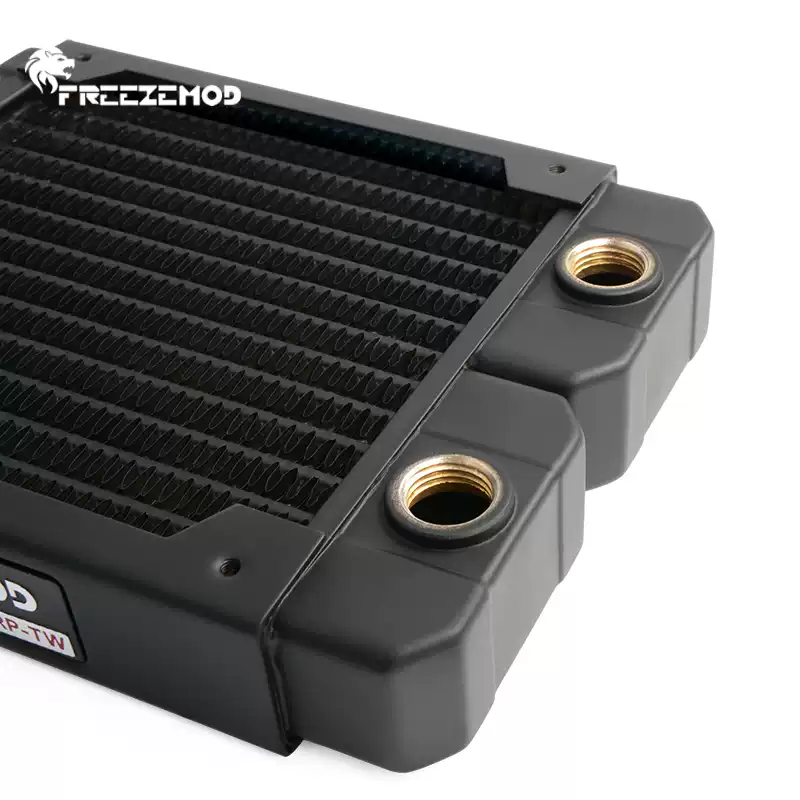 FREEZEMOD电脑水冷铜散热排14扁管TSRP-TW120紫铜翅片12CM风扇位