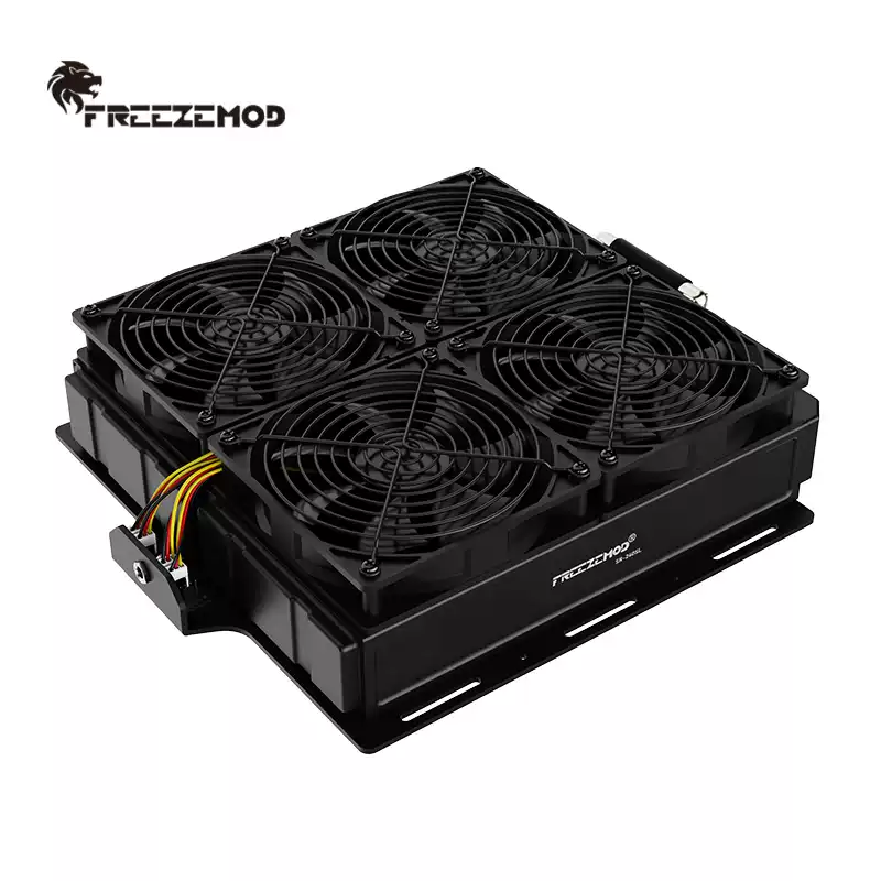 FREEZEMOD全铝合金水冷双散热排安装支架BJ-360配DC口集线器3mm厚