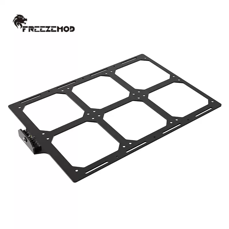 FREEZEMOD全铝合金水冷双散热排安装支架BJ-360配DC口集线器3mm厚