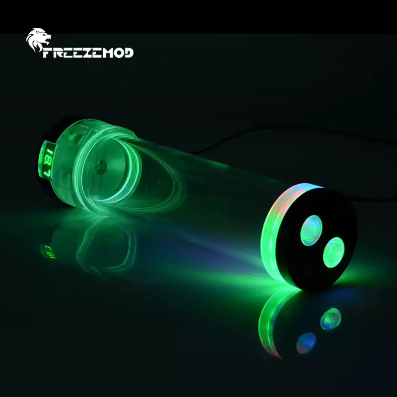 FREEZEMOD电脑水冷2022款透明60MM圆柱水箱YSX-PMX温度显示幻彩