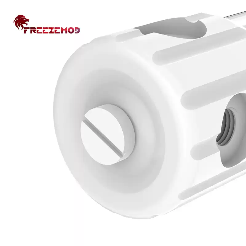 FREEZEMOD水冷水箱一字止水堵头HDT-PO1硬币型POM赛钢白色塑料