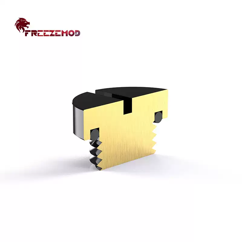 FREEZEMOD电脑水冷23款GDT-YZ光面止水硬币型一字堵头黄铜材质