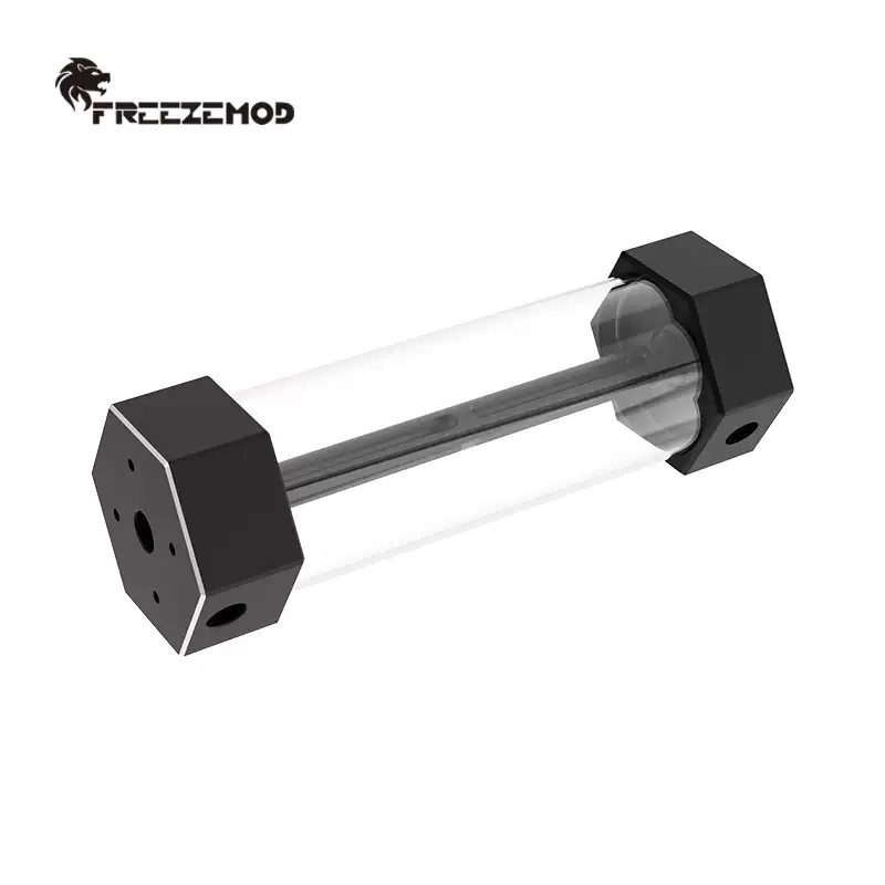 FREEZEMOD电脑水冷玻璃水箱金属六边形侧孔调任意角度BL-LBX排泡