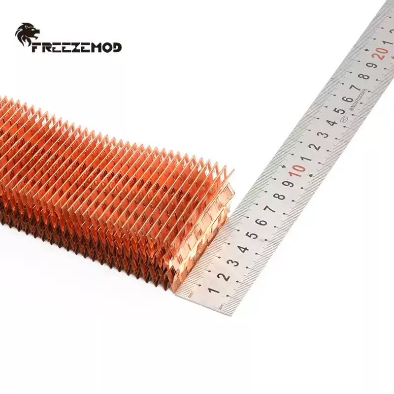 FREEZEMOD工业水冷三层65MM厚铜排TSRP-HP65-360散热排紫铜翅片