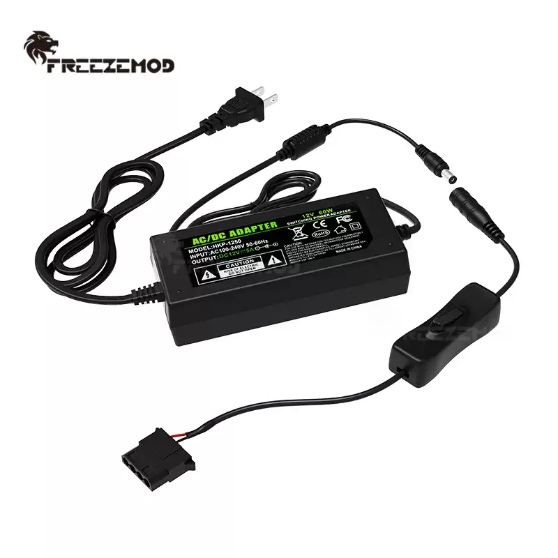 电脑水冷外置电源220V转12V大功率5A支持3/4pin接头开关水泵水箱