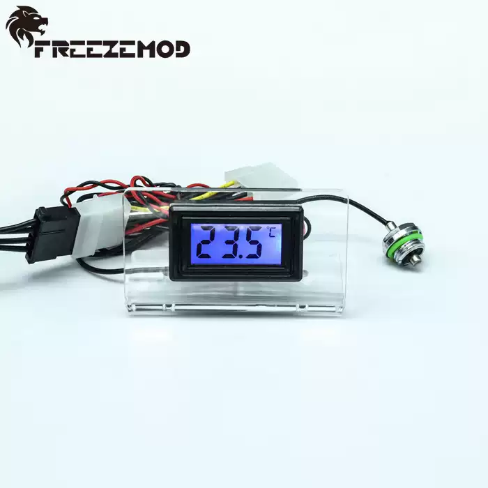 FREEZEMOD数字指针温度显示器电压5V-24V工业仪器配堵头透明支架
