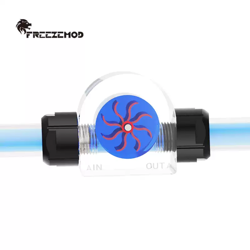 FREEZEMOD水流计LSJ-PM2A电脑水冷半圆流速器1.29克轻薄型叶轮
