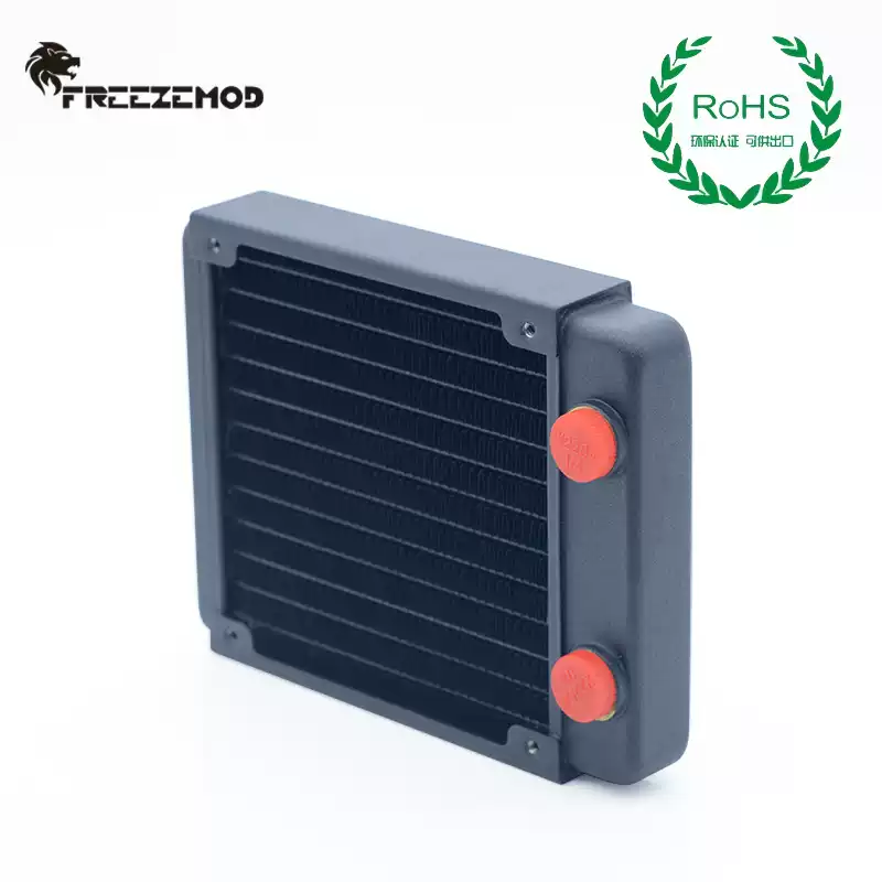 FREEZEMOD电脑水冷TSRP-BP120散热排紫铜翅片27mm磨砂黑ROHS认证