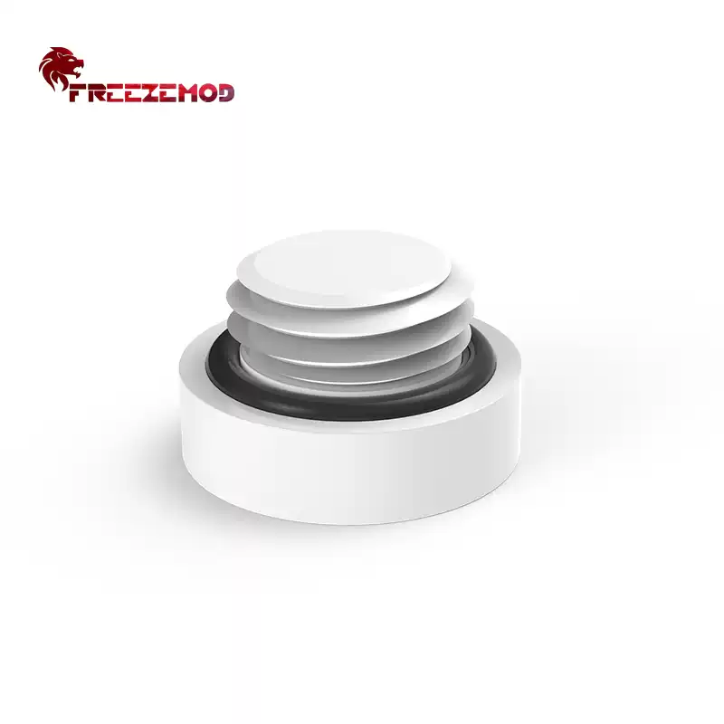 FREEZEMOD水箱光面堵头HDT-PO2止水锁头白色POM赛钢塑料