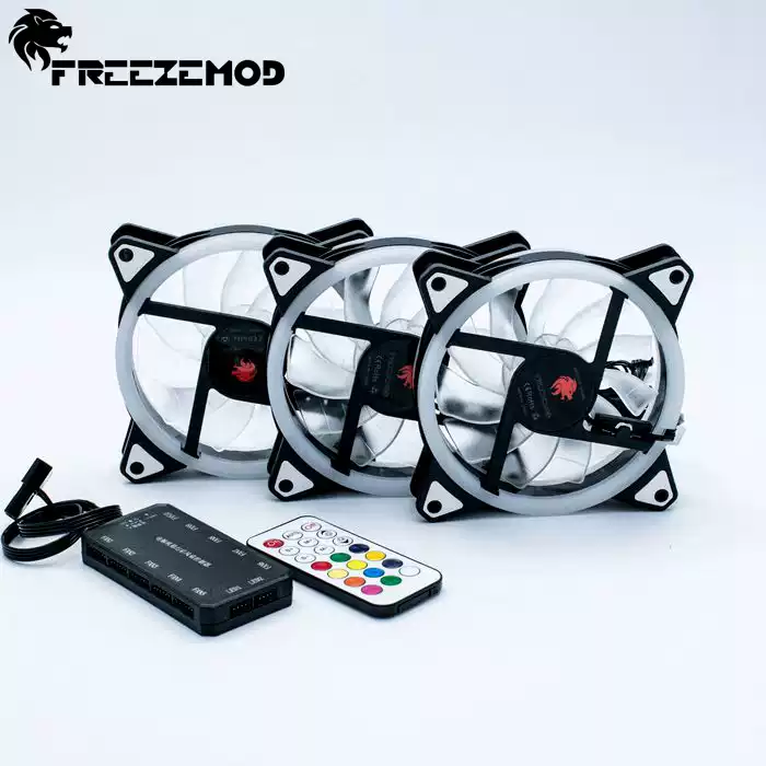 FREEZEMOD电脑12CM全彩风扇RBW-CH液压轴承CE认证366种模式渐变