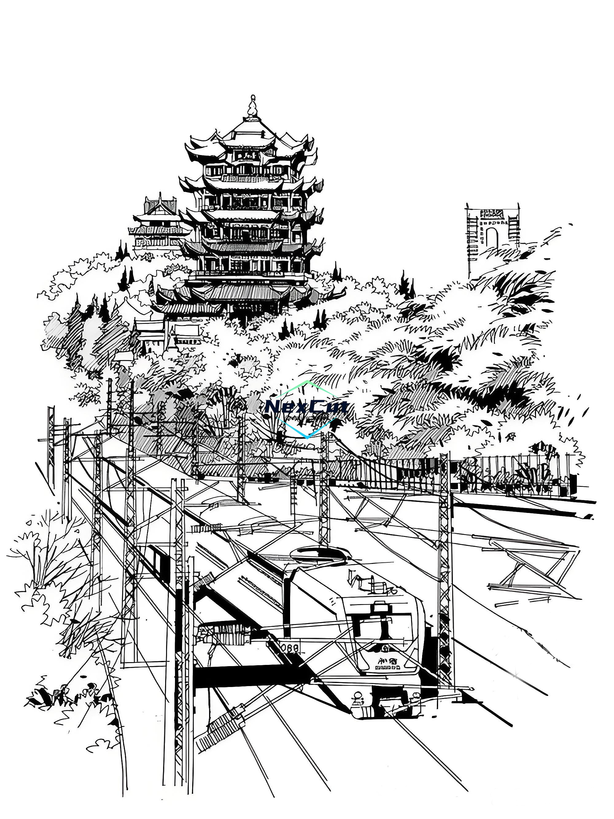 雕刻图-黄鹤楼