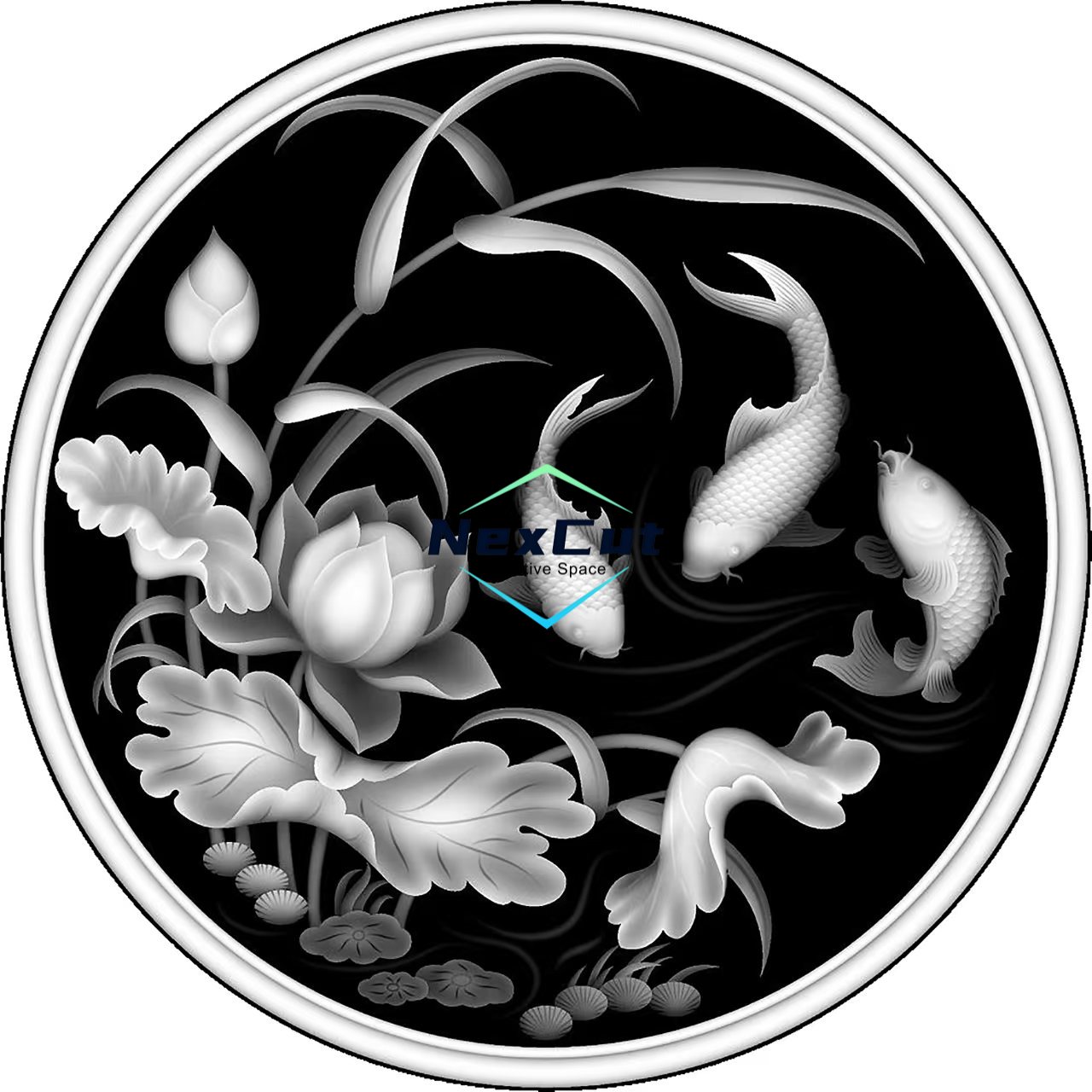 浮雕图-鱼