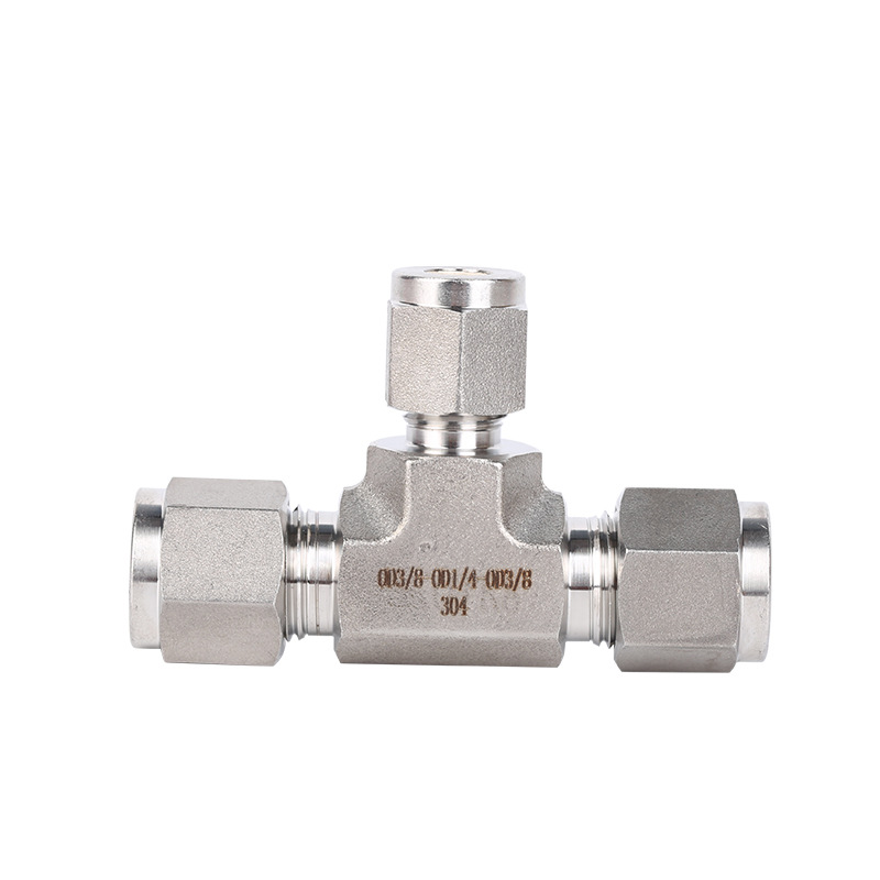 异径双卡套三通接头