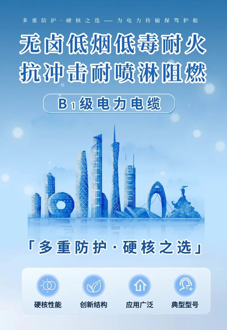 多重防护·硬核之选 | 一分钟了解塔牌电缆耐火抗冲击耐喷淋阻燃B₁级电力电缆