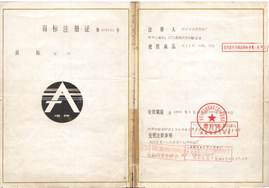 商标注册证 176722