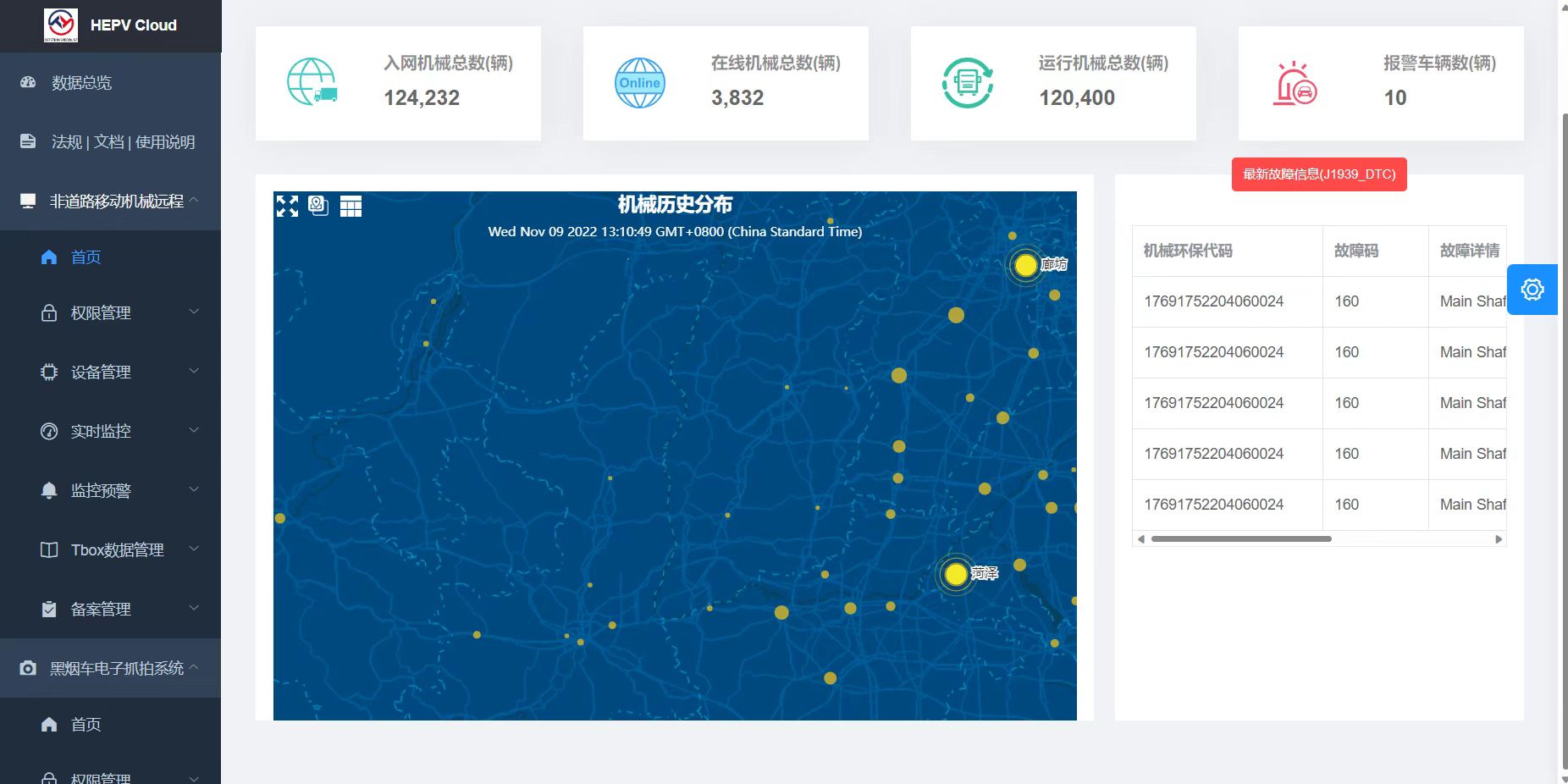 非道路移动机械远程排放管理平台NRMM1000