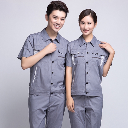 KTGF-022 清灰拼银灰全棉夏季工作服