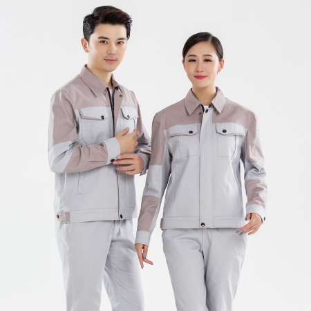 KTGF-207 米灰拼驼色工作服
