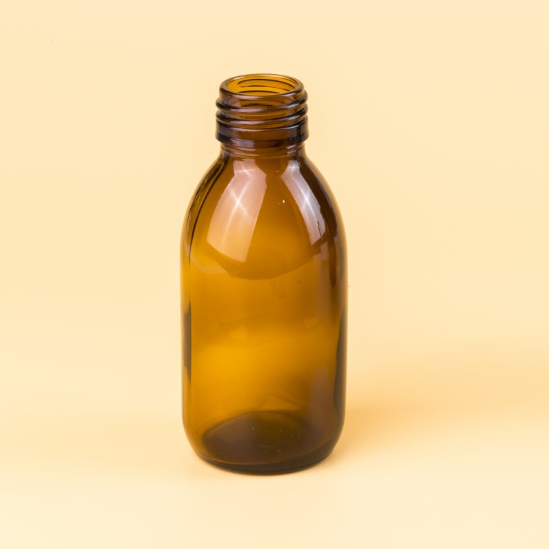 Amber Syrup Bottle
