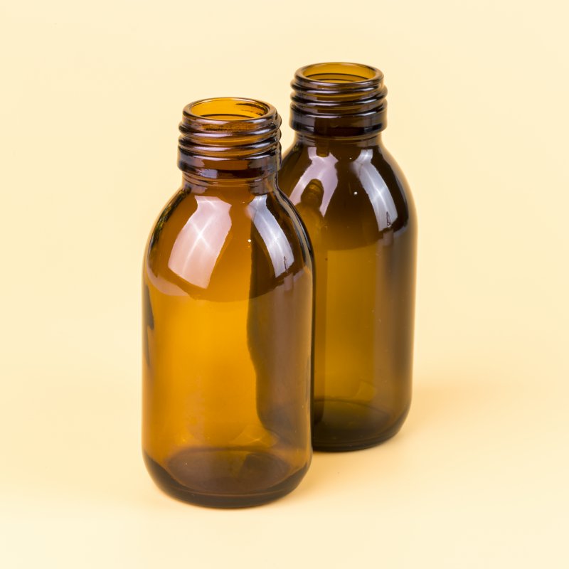 Amber Syrup Bottle
