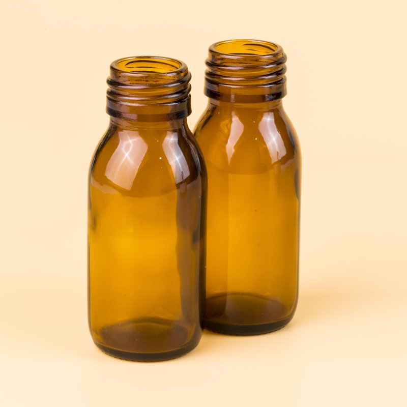 Amber Syrup Bottle