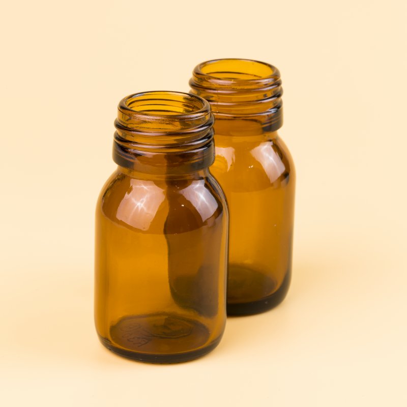 Amber Syrup Bottle