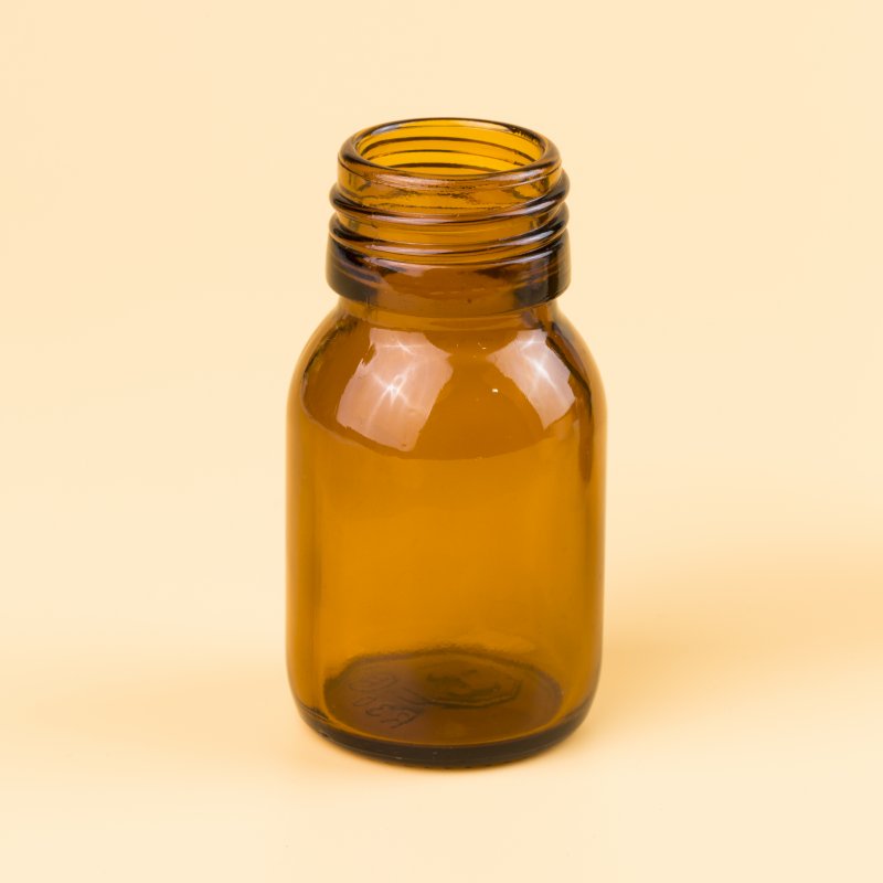 Amber Syrup Bottle