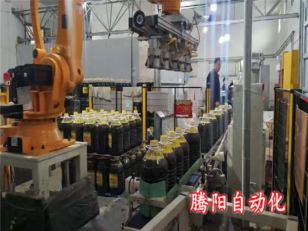 桶装食用油码垛机器人一次码垛多桶效率高
