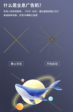 广告机显示器悬浮投影仪全息风扇