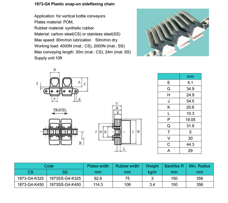 Plastic snap on chains 1873-G4