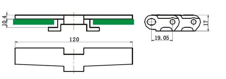 440tab small pitch flat top tab chains 