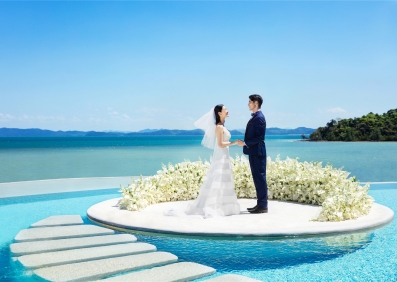 普吉岛纳卡岛无边际水台婚礼
