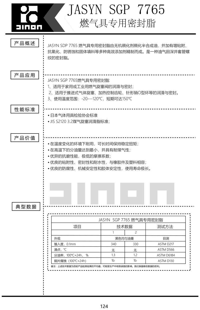 JASYN-SGP-7765-燃气具专用密封脂
