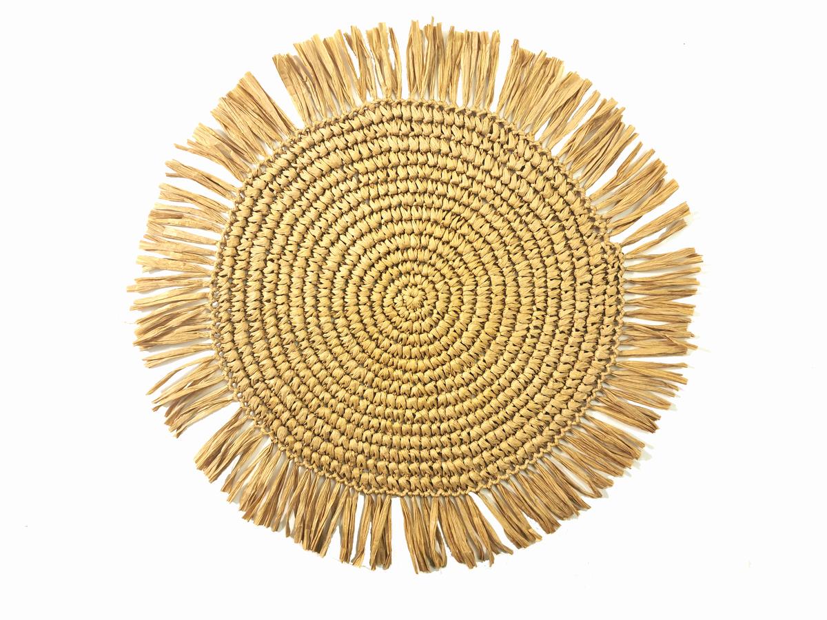 HAND MADE PAPER  PLACEMAT WITH FRINGES