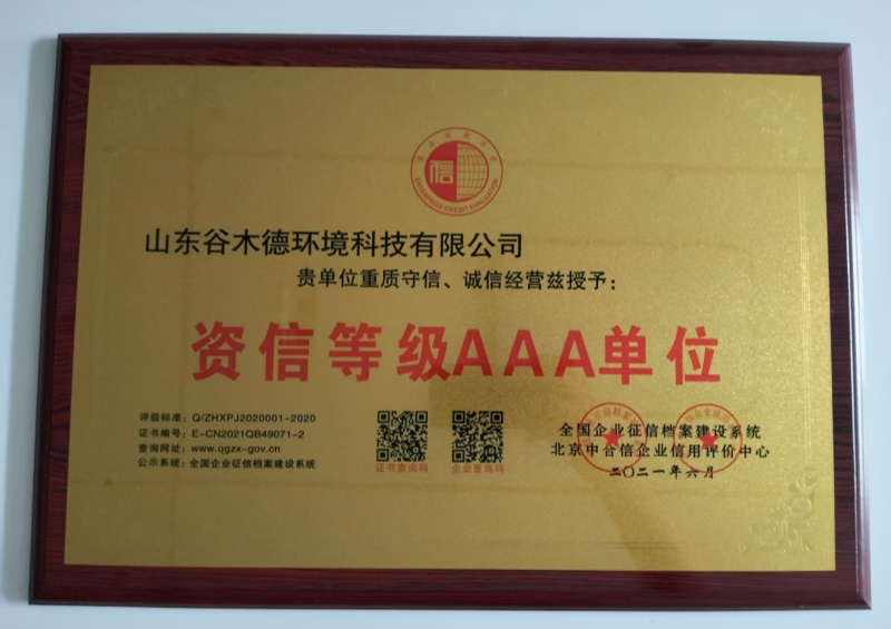 资信等级AAA单位