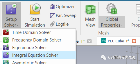 CST软件的正方体RCS --- 双站， T,F,I 求解器对比