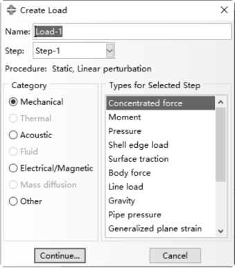 Create Load对话框