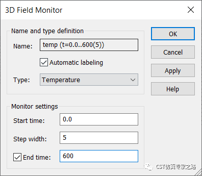 CST的热仿真THt瞬时求解器--针式散热片