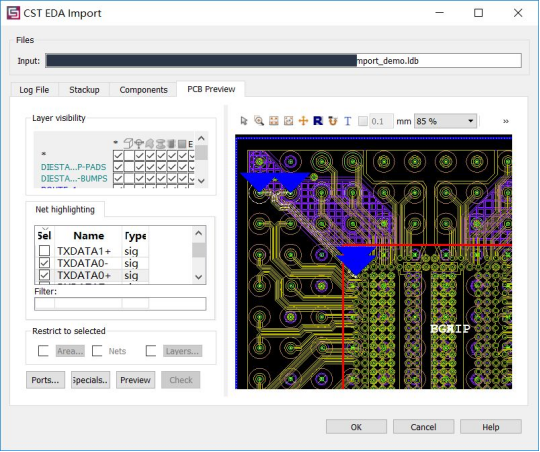 CST软件芯片封装S参数提取方法